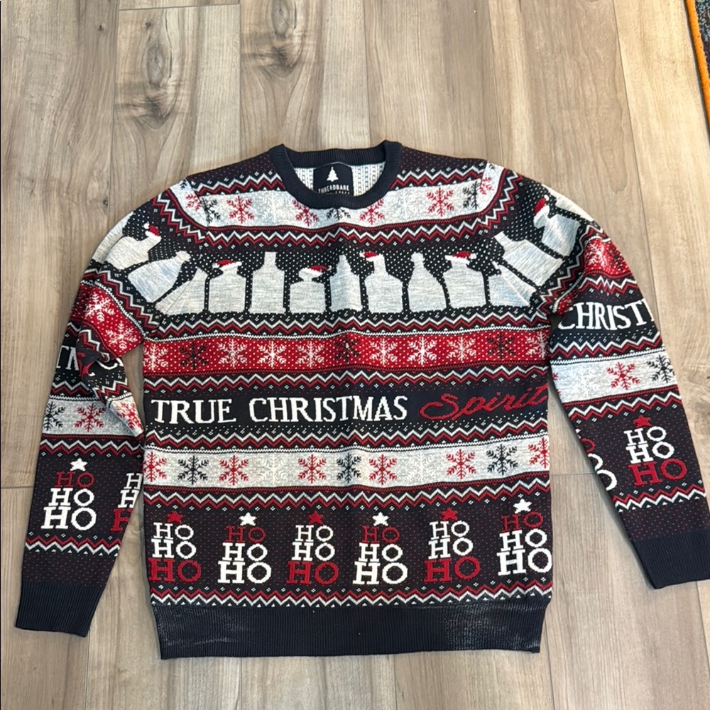 Ugly Christmas Sweater, Light Up, Holiday Spirits - Medium - Worm Twice